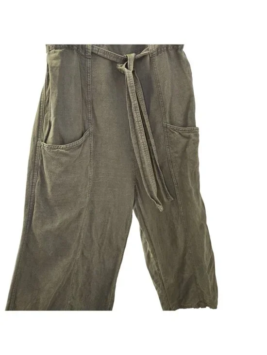 Nicole Miller Linen & Viscose Blend Sleeveless Wide Leg Jumpsuit Size 6 - Picture 5 of 7